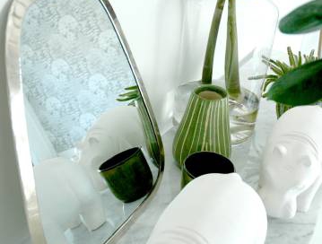 Décoration unique hippopotame, miroir, objets design