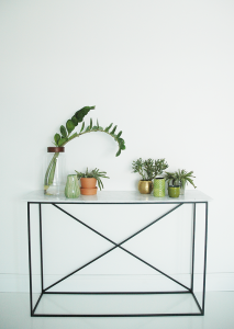 Metal and marble console creation by the Ateliers SANSONE