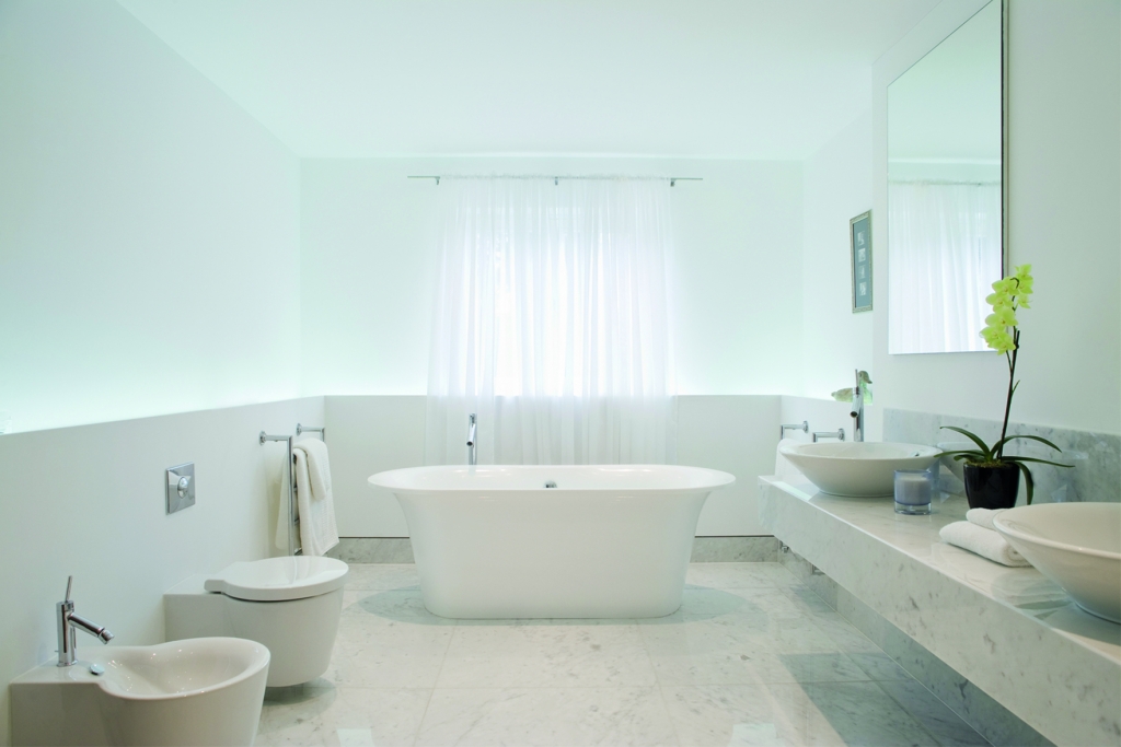 Salle de bain marbre blanc