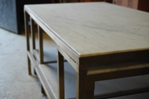 Renovation and transformation of marble into furniture