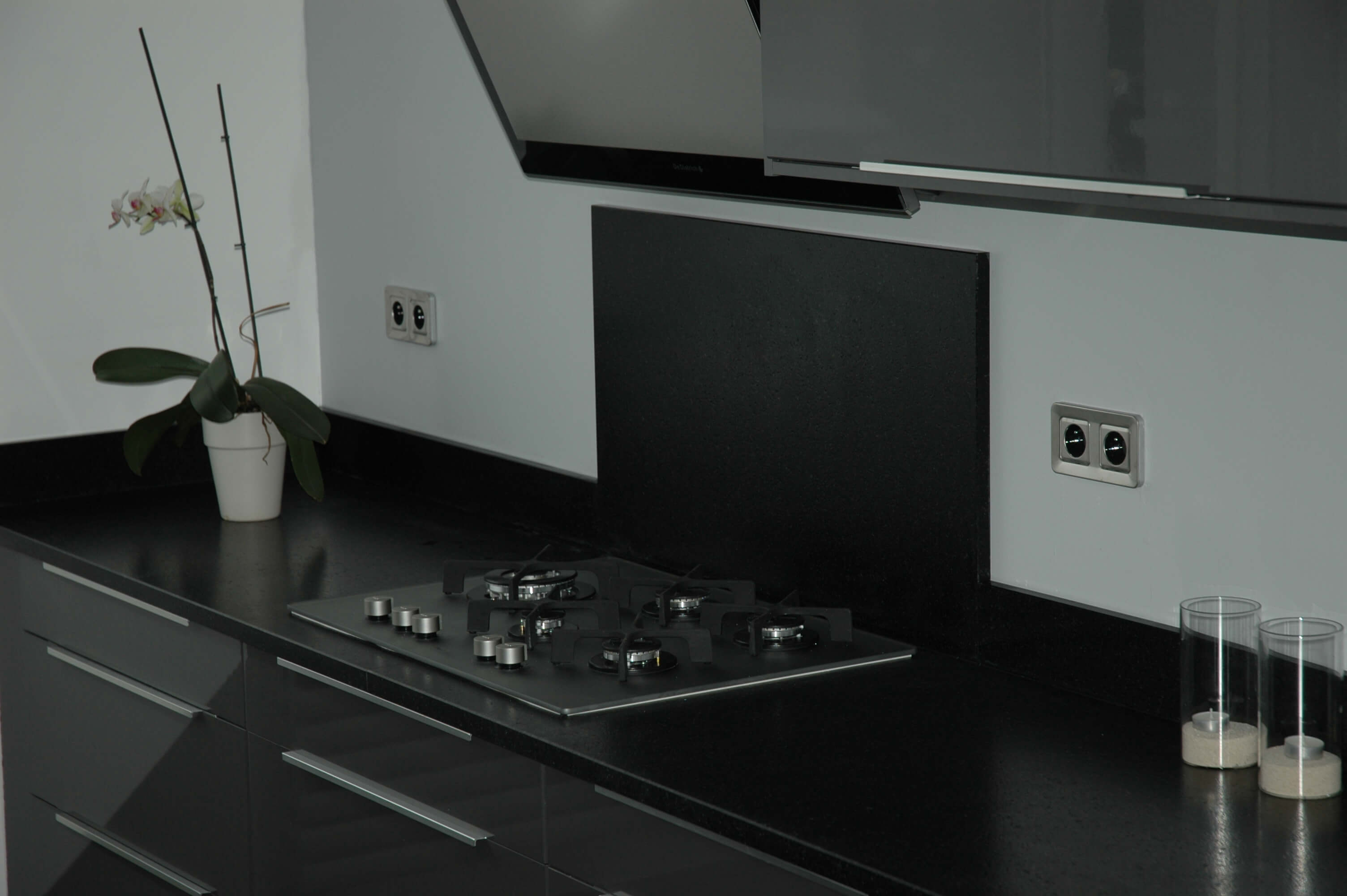 kitchen worktop in black granite