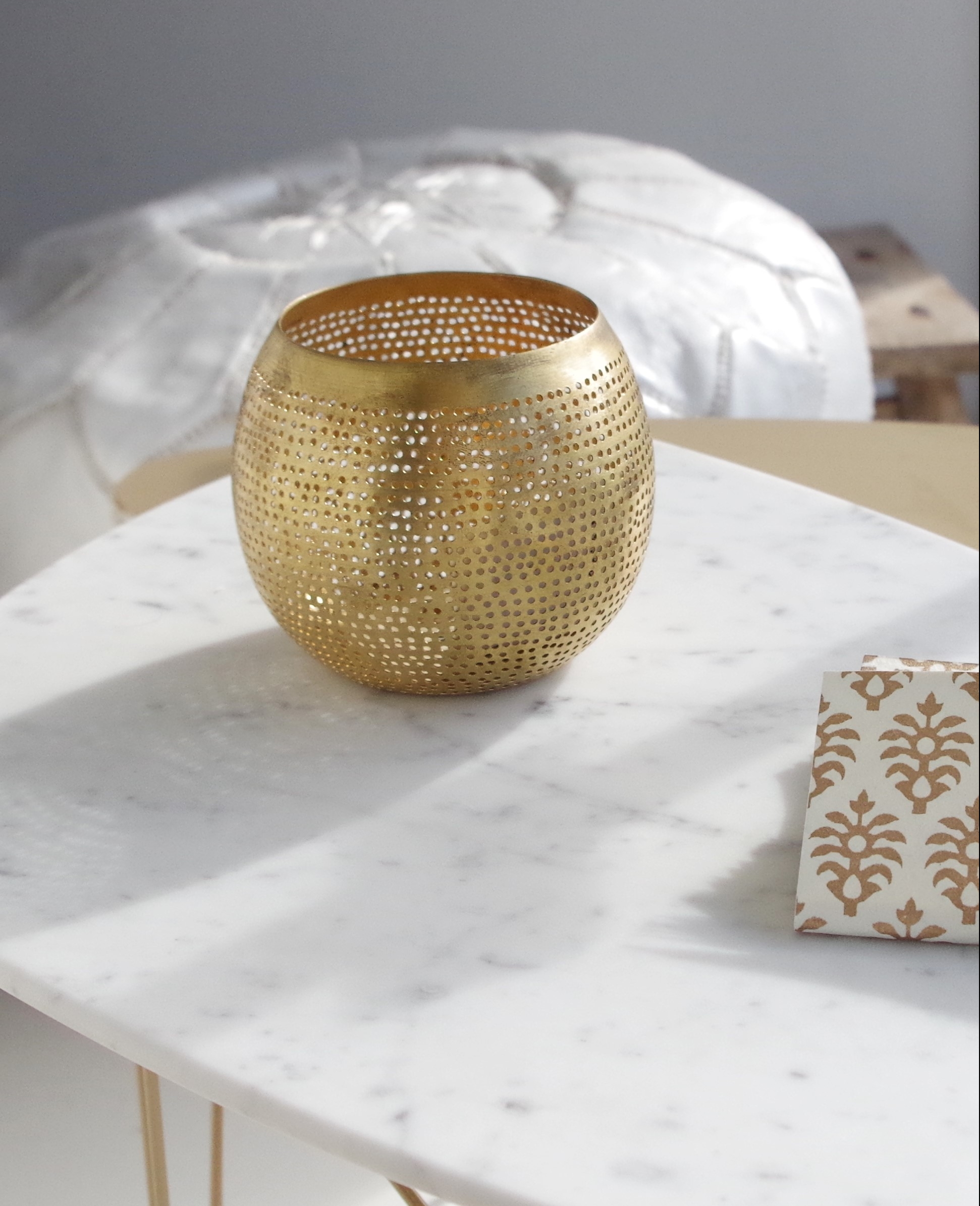 marble and brass home decoration
